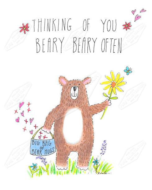 00035303CKO- Carla Koala is represented by Pure Art Licensing Agency - Thinking of You Greeting Card Design 