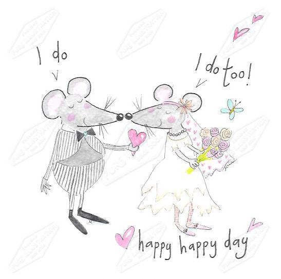 00035332CKO- Carla Koala is represented by Pure Art Licensing Agency - Wedding Greeting Card Design