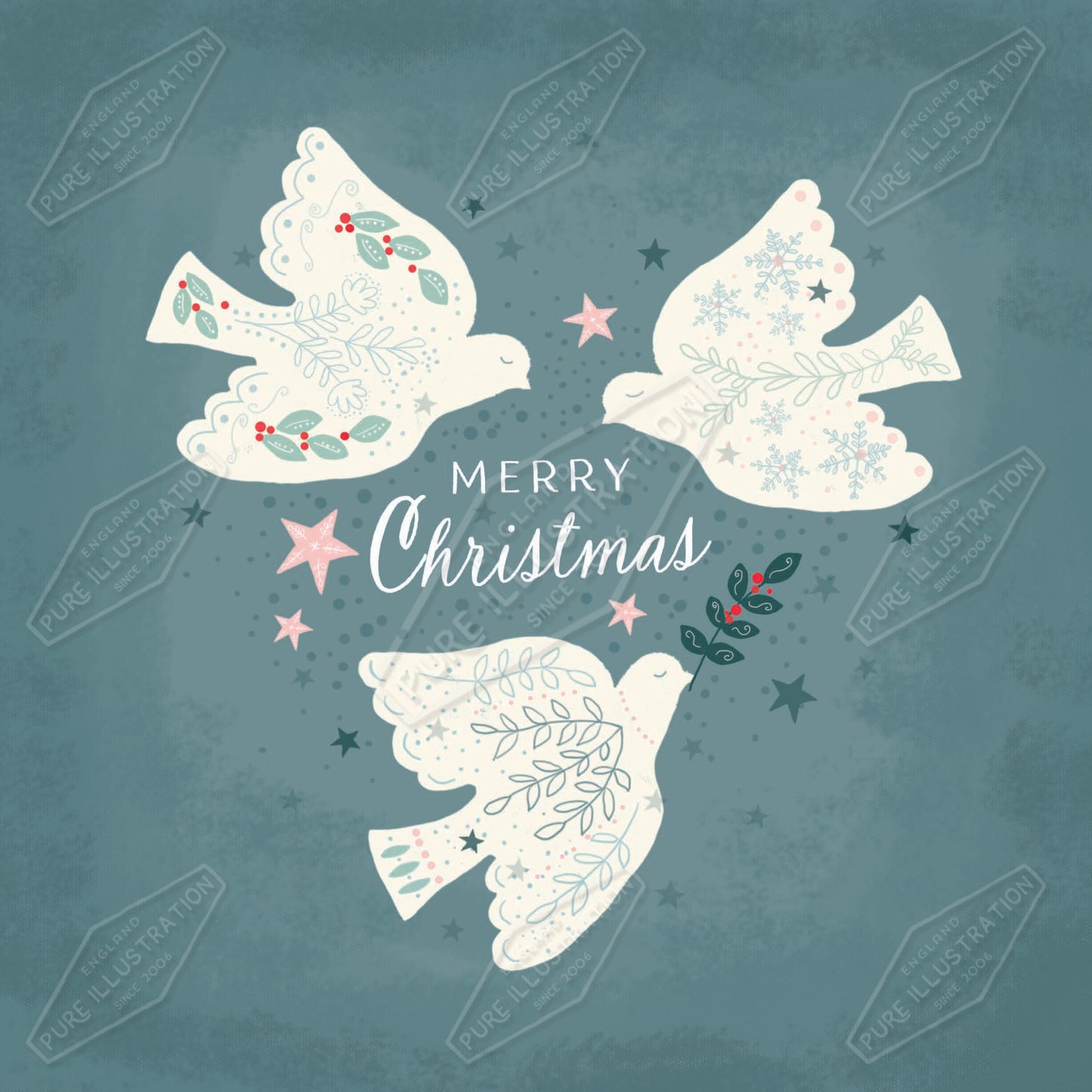 00035405SLA- Sarah Lake is represented by Pure Art Licensing Agency - Christmas Greeting Card Design