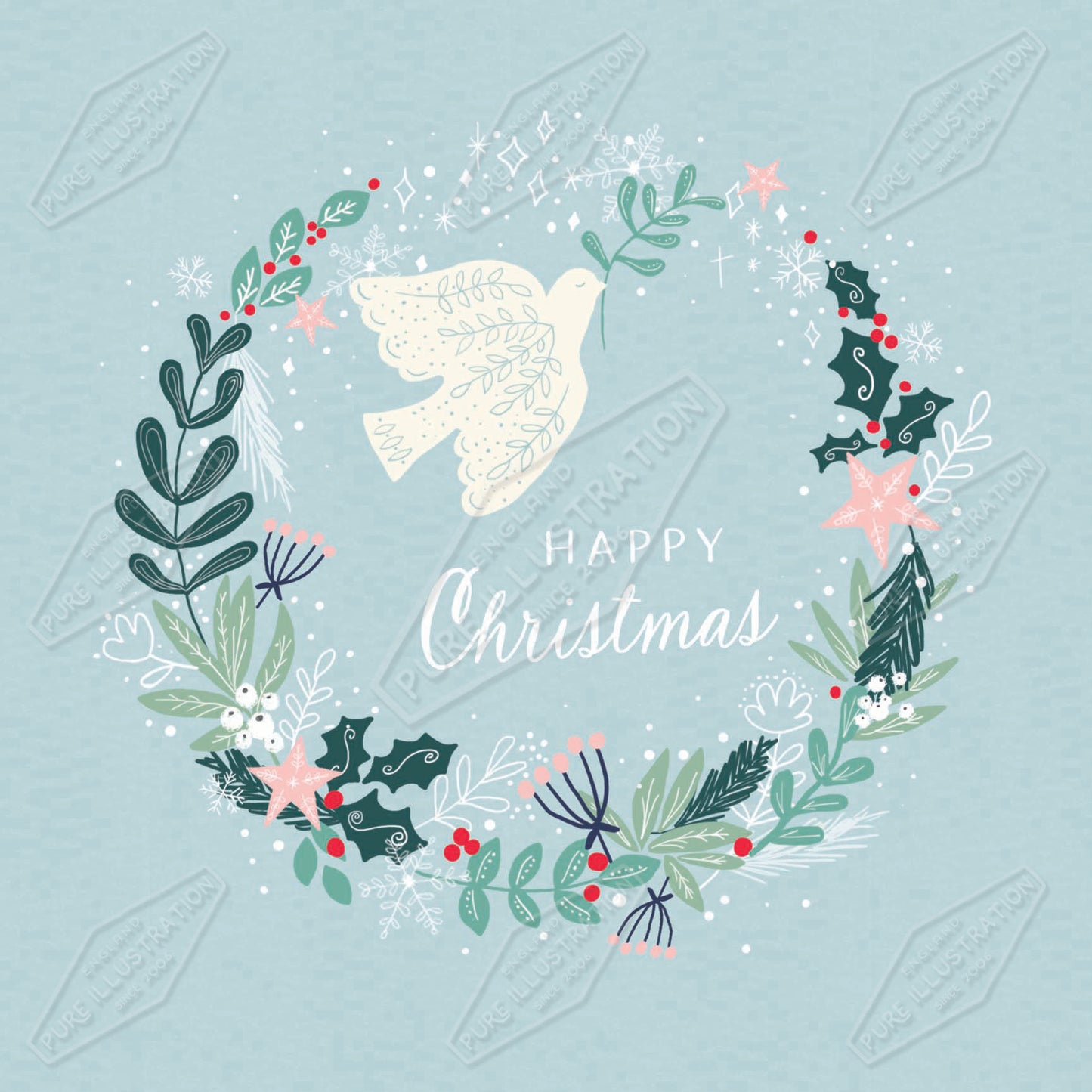 00035406SLA- Sarah Lake is represented by Pure Art Licensing Agency - Christmas Greeting Card Design