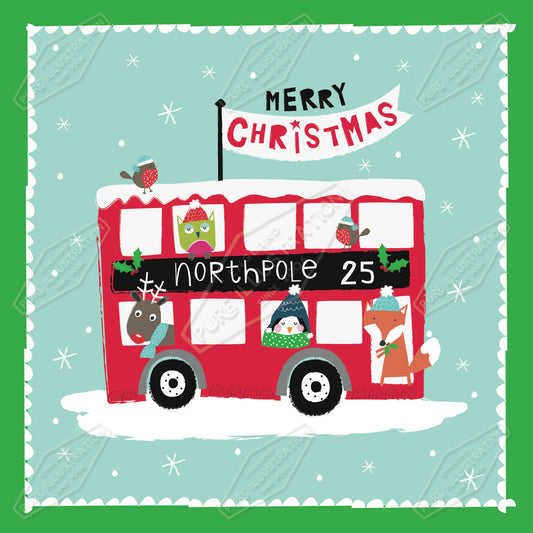 00035417IMC- Isla McDonald is represented by Pure Art Licensing Agency - Christmas Greeting Card Design