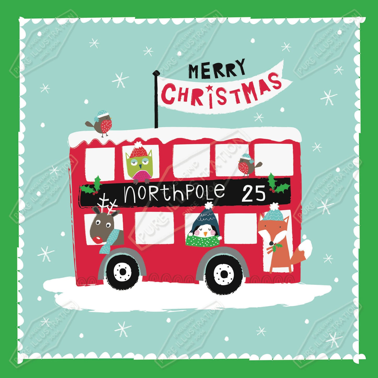 00035417IMC- Isla McDonald is represented by Pure Art Licensing Agency - Christmas Greeting Card Design