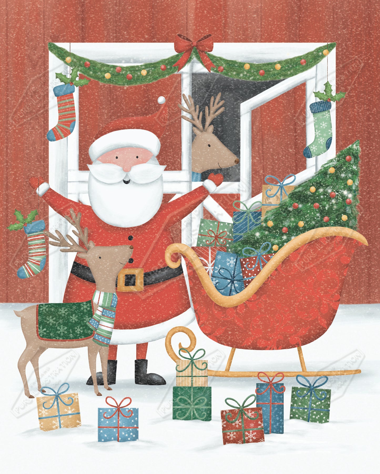 00035458AAI - Anna Aitken is represented by Pure Art Licensing Agency - Christmas Greeting Card Design