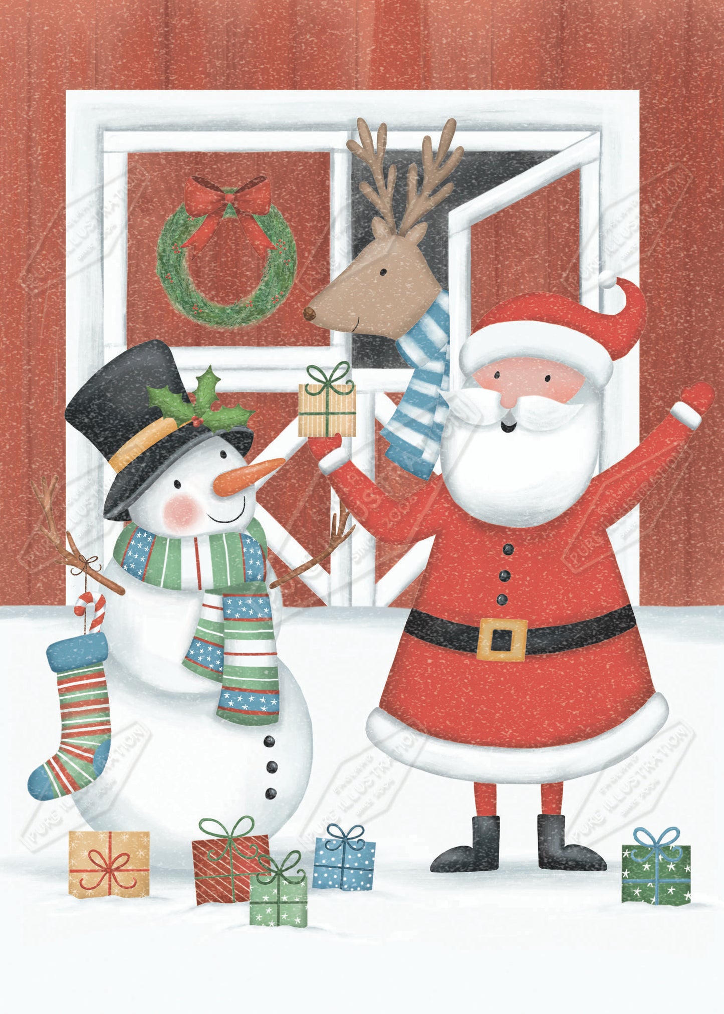 00035459AAI - Anna Aitken is represented by Pure Art Licensing Agency - Christmas Greeting Card Design
