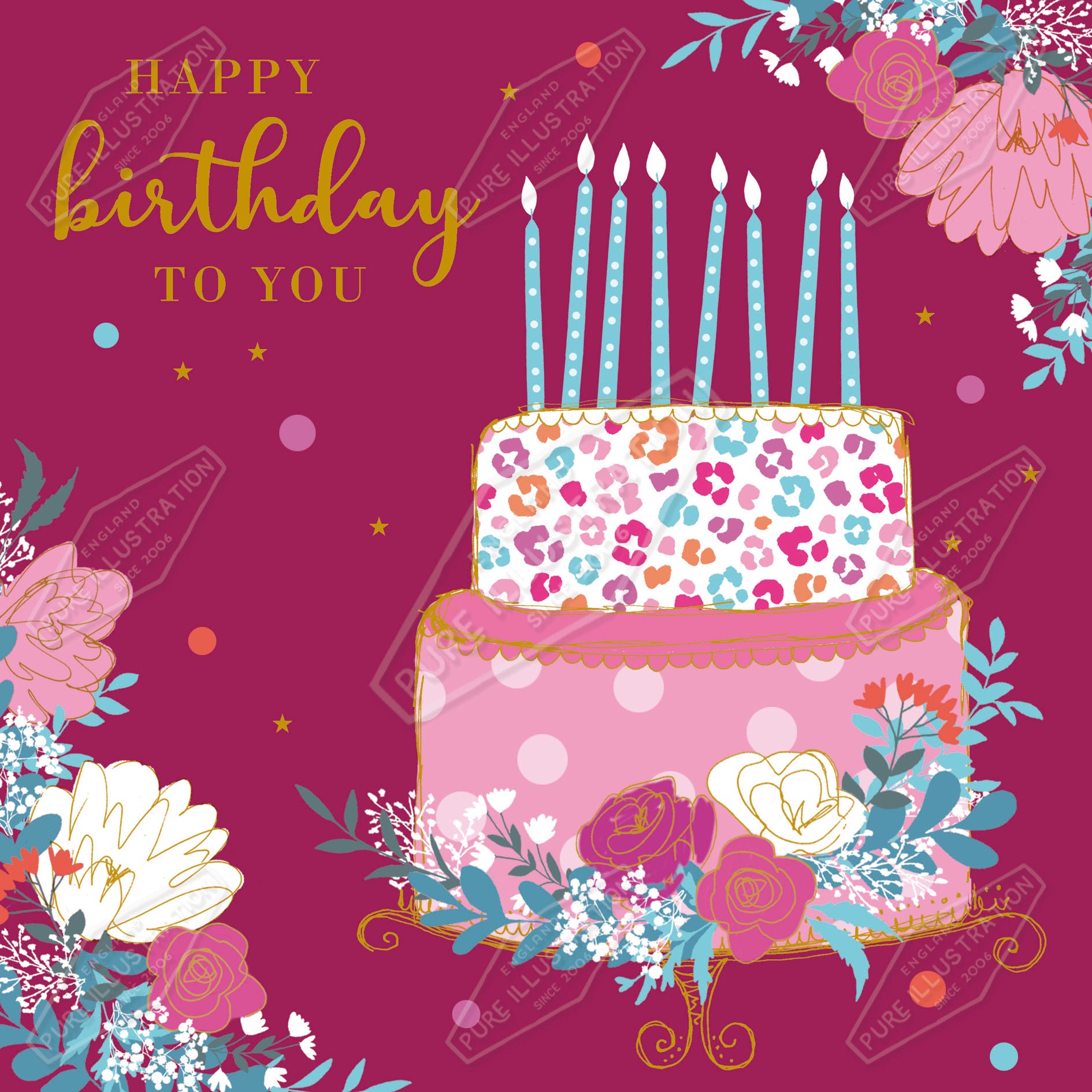 00035461CMI - Caitlin Miller is represented by Pure Art Licensing Agency - Birthday Greeting Card Design