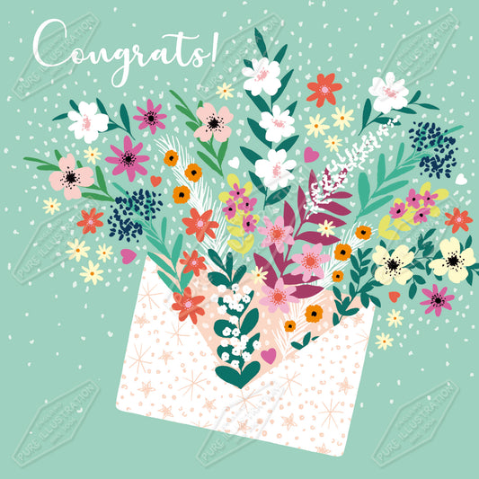 00035476CMI - Caitlin Miller is represented by Pure Art Licensing Agency - Congratulations Greeting Card Design
