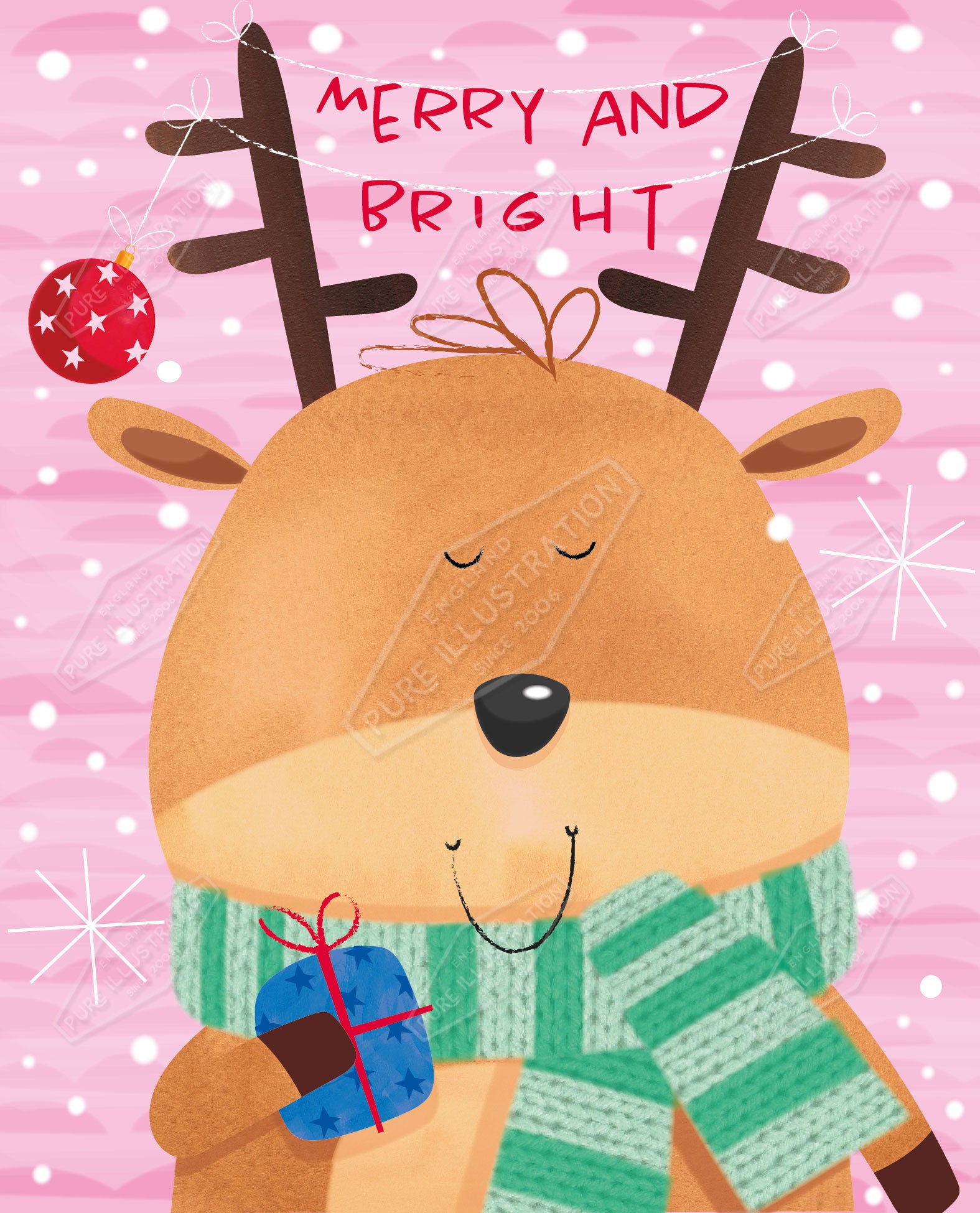 00035485SPI- Sarah Pitt is represented by Pure Art Licensing Agency - Christmas Greeting Card Design
