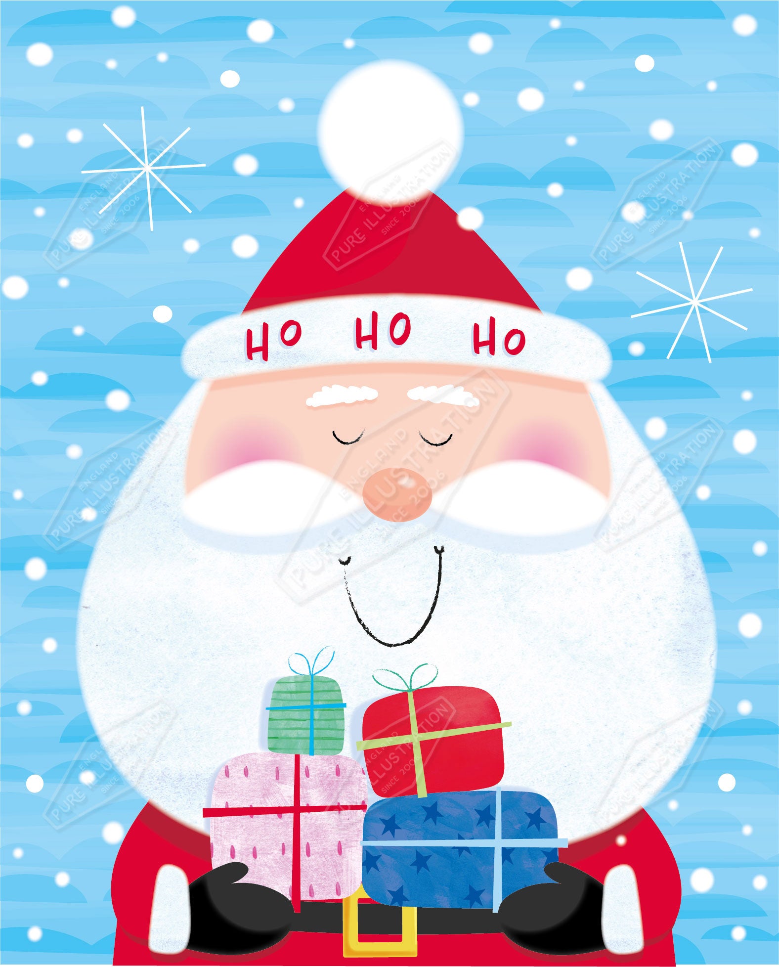 00035486SPI- Sarah Pitt is represented by Pure Art Licensing Agency - Christmas Greeting Card Design