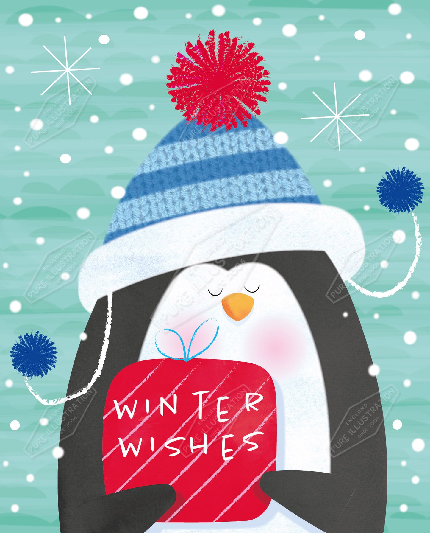 00035488SPI- Sarah Pitt is represented by Pure Art Licensing Agency - Christmas Greeting Card Design