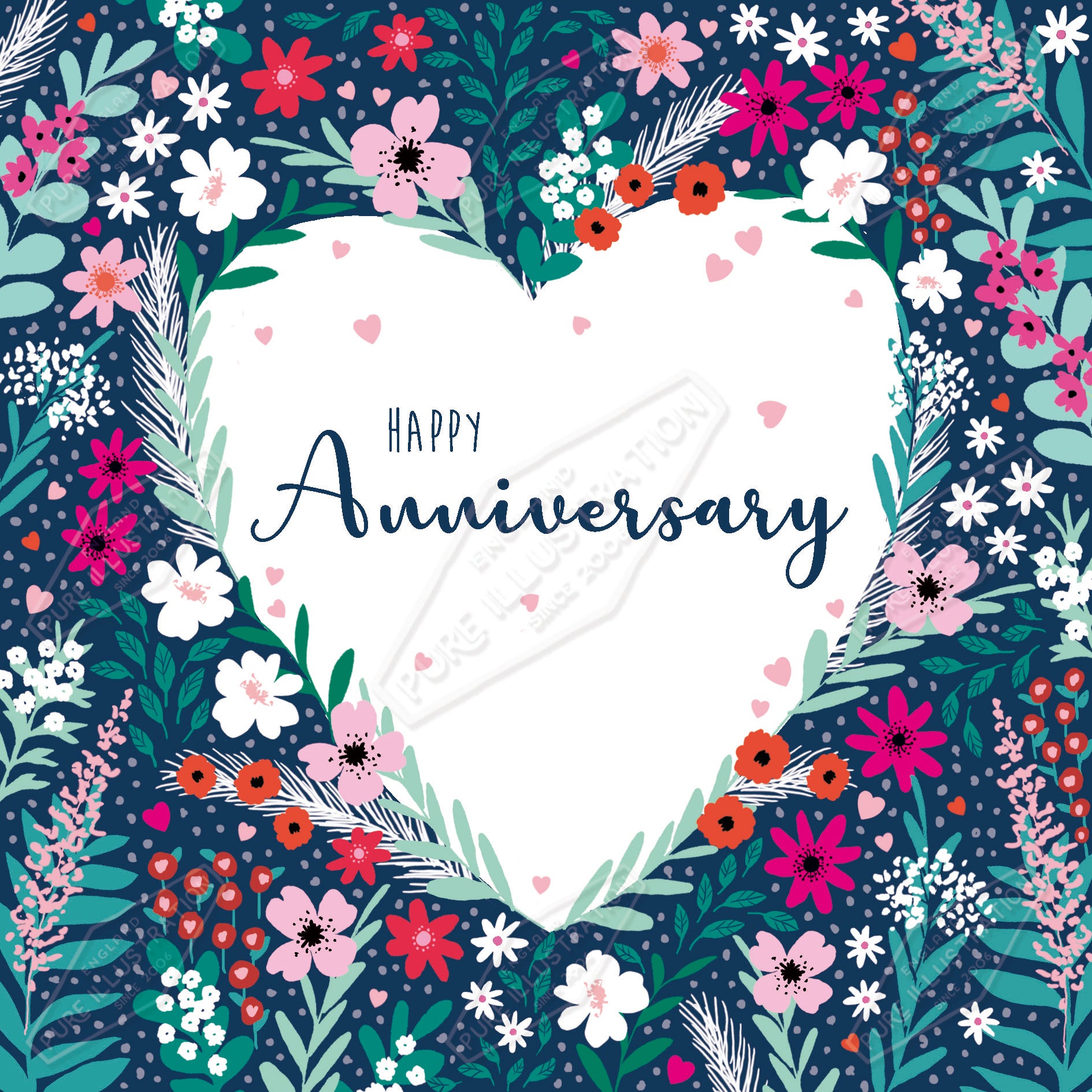 00035548CMI - Caitlin Miller is represented by Pure Art Licensing Agency - Anniversary Greeting Card Design