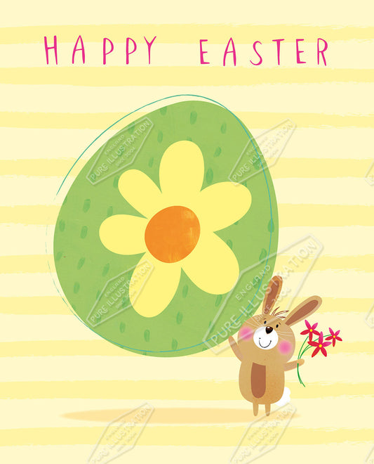 00035554SPI - Happy Easter Bunny Design for Greeting Cards - Sarah Pitt is represented by Pure Art Licensing Agency - Easter Greeting Card