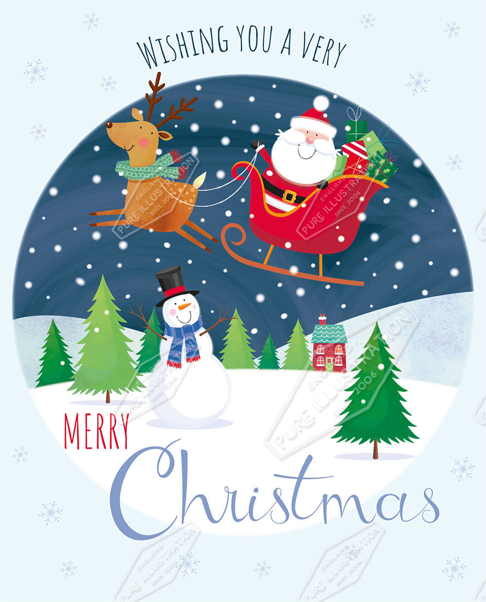 00035555SPI - Christmas Gift Bag & Greeting Card Design - Sarah Pitt is represented by Pure Art Licensing Agency - Christmas Greeting Card