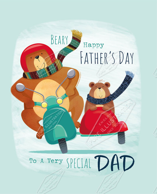 00035557SPI - Father's Day - Father and Son Illustration Greeting Card Design - Sarah Pitt is represented by Pure Art Licensing Agency - Father's Day Greeting Card