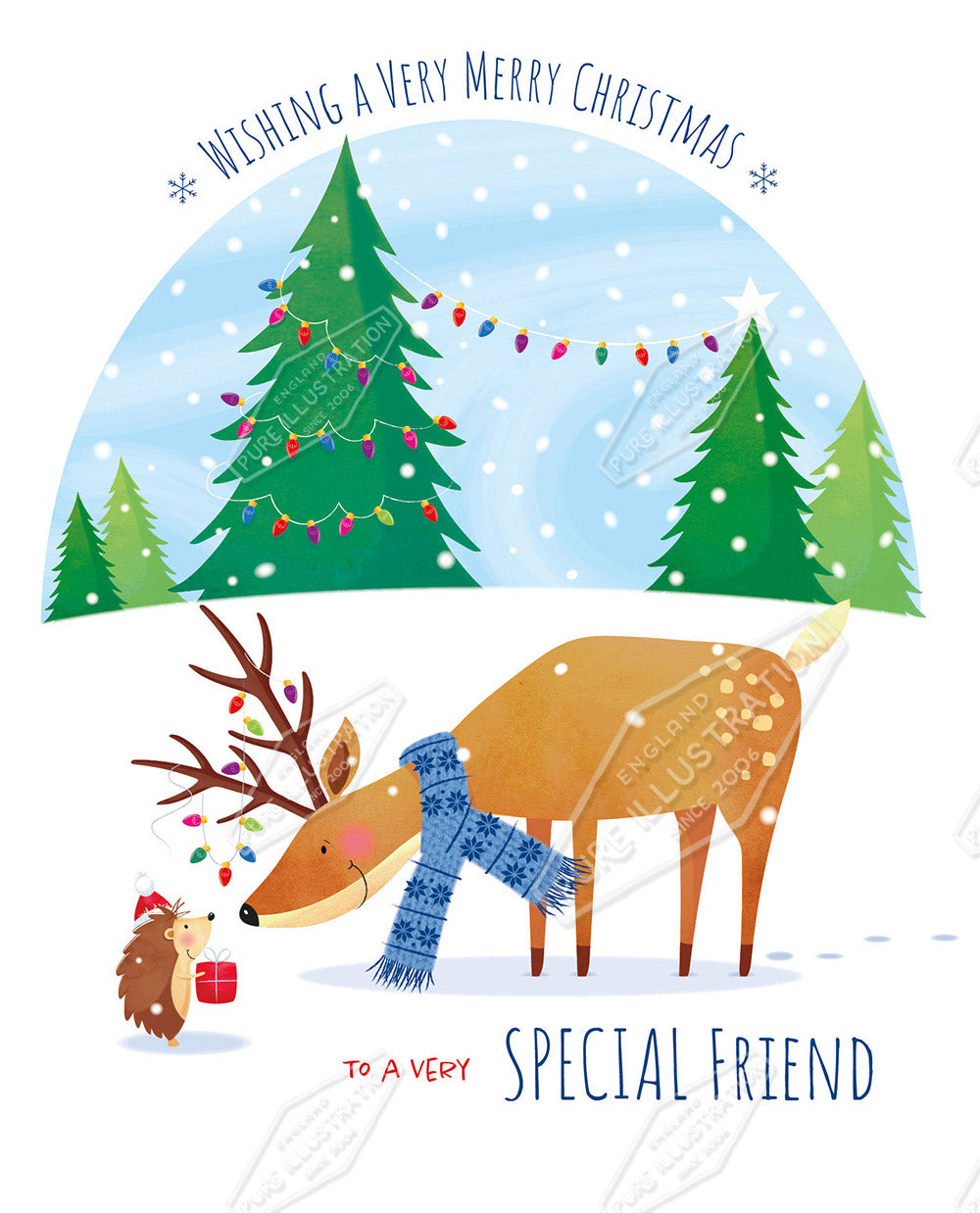 00035558SPI - Christmas Gift Bag & Greeting Card Design - Sarah Pitt is represented by Pure Art Licensing Agency - Christmas Greeting Card