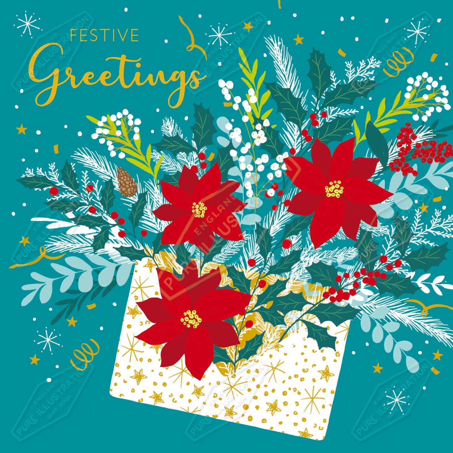00035567CMI - Caitlin Miller is represented by Pure Art Licensing Agency - Christmas Greeting Card Design