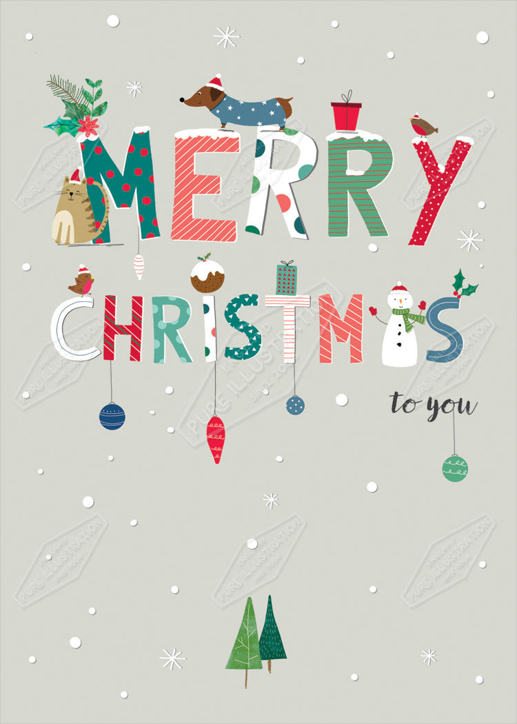 00035583CRE - Cory Reid is represented by Pure Art Licensing Agency - Christmas Greeting Card Design